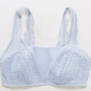 Light Blue Lace Bralette-Aerie